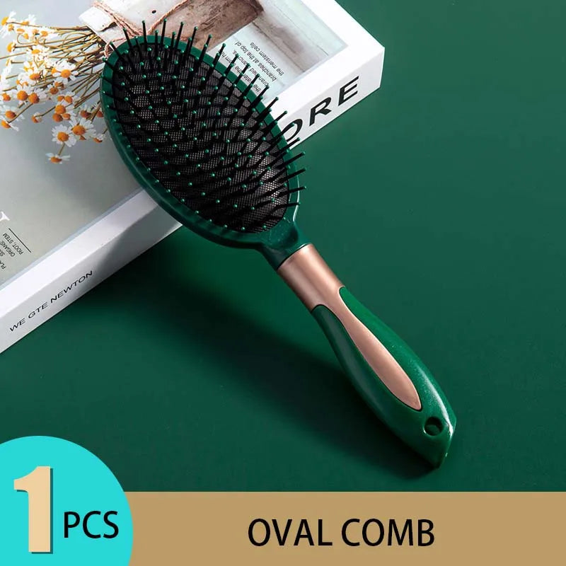 KLINA Oval Round Hairbrush - Anti-Static Detangling Massage Brush with Air Cushion