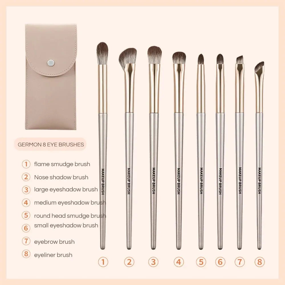 Enchant Eye Brush Set – 8-Piece Luxe Collection for Seamless Blending & Shading with Chic Travel Case