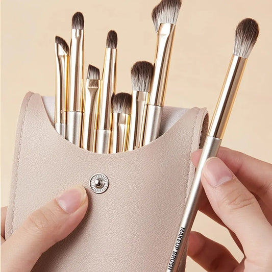 Enchant Eye Brush Set – 8-Piece Luxe Collection for Seamless Blending & Shading with Chic Travel Case